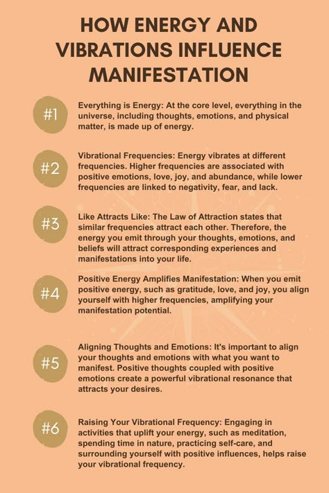 The energy you emit and the vibrations you align with can shape your reality and manifest your dreams! Start manifesting a life filled with abundance, love, and joy today. //Manifestation //Energy and Vibrations //Law of Attraction #positivity #dreambig#Mindsetmatters Manifesting Good Energy, Energy Attracts Like Energy, Vibrational Energy Chart, Law Of Energy, Manifestation Frequencies, Attracting Energy, Manifest Energy, Attraction Energy, Energy Attraction