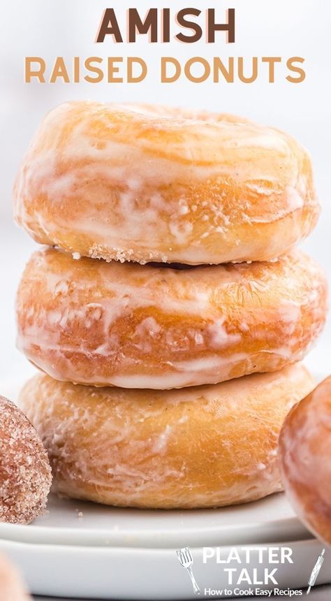 Amish Glazed Donut Recipe, Amish Yeast Doughnut Recipe, Yeast Donuts Recipe Baked, Crossiant Donut Recipe, Donut Recipe Quick, Old Fashioned Donuts Recipe Fried, Yeast Donut Recipe Fried, Glazed Yeast Donut Recipe, Yeast Recipes Baking Desserts