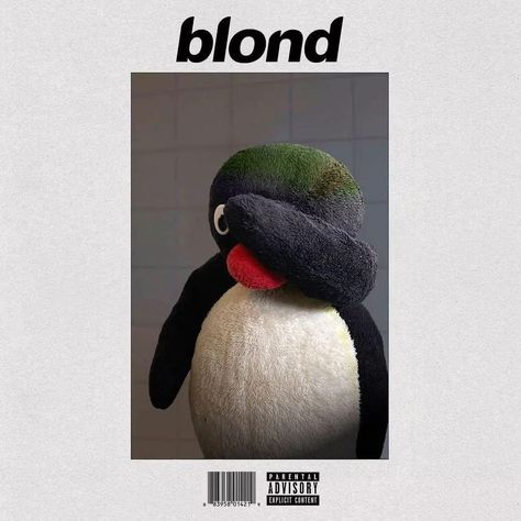 Pingu Spotify Cover, Pingu Album Cover, Album Cover Icons, Pingu Wallpaper Aesthetic, Frank Ocean Lego, Pingu Poster, Album Covers Funny, Spotify Cover Ideas, Album Pfp