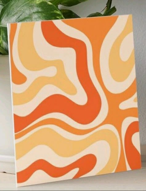 Asthetic Paintings For Room, Orange Canvas Painting Ideas, 70s Painting Ideas On Canvas, Groovy Canvas Painting, Orange Painting Ideas On Canvas, Fall Paintings On Canvas Easy Aesthetic, Painting Ideas On Canvas Orange, Boho Painting Ideas On Canvas Aesthetic, Paint Aesthetic Ideas