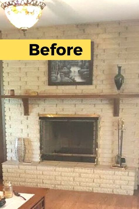 Update Brick Wall Fireplace, Fireplace Makeover Brick Modern, Fireplace Bricks Ideas, Sitting Room Ideas With Fireplace Modern, Remodeled Brick Fireplace, Fireplace Mantel Color Ideas, Painting Indoor Brick Fireplace, Brick Fireplace Mantle Decor Ideas, Fire Places Decoration Ideas Living Room