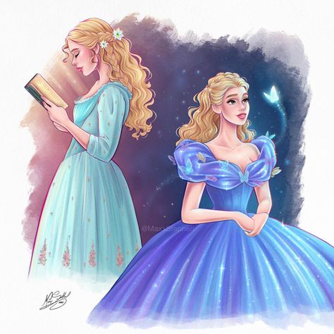 Spur of the moment piece to welcome this masterpiece back to Disney+ 🫶🏼🦋✨ | אינסטגרם Cinderella Live Action Fanart, Cinderella Fanart, Baby Disney Princess, Cinderella Drawing, Cinderella Live Action, Classic Essence, Cinderella Wallpaper, Elain Archeron, Cinderella Aesthetic