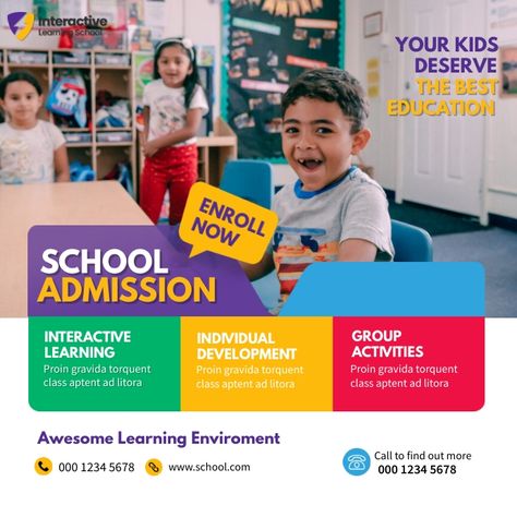 School Enrollment Poster, Admissions Open Poster, Enroll Now Poster, Tuition Poster Design, School Admission Poster Design, Tuition Poster, Enrollment Poster, Admission Post, School Artwork