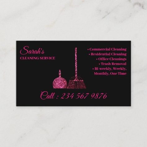 Cleaning Service Janitorial supply sparkle glitter Business Card Magnet | Zazzle Black Modern House, Girly Business Cards, Service Business Card, Cleaning Flyers, Innovative Business Cards, Glitter Business Cards, Cleaning Business Cards, House Cleaning Checklist, Service Business