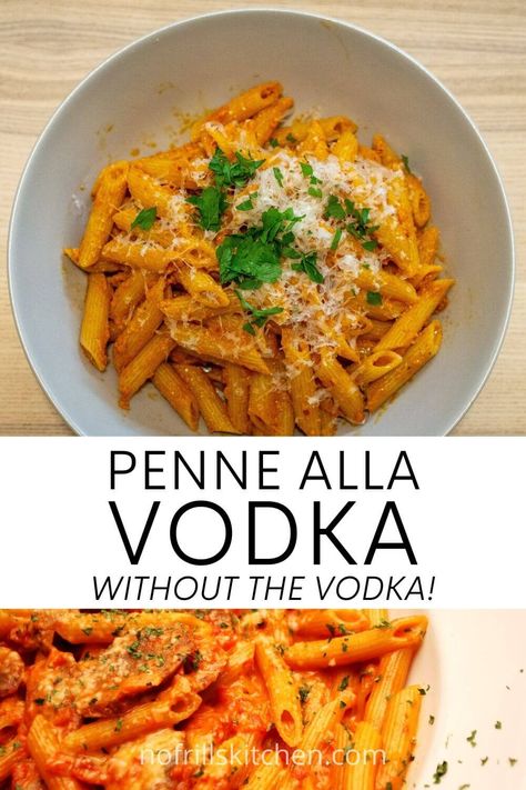 Creamy Vodka Pasta, Penne Alla Vodka With Chicken, Vodka Penne Pasta, Penne Vodka Sauce, Penne Alla Vodka Recipe, Italian Pasta Recipe, Erin Lives Whole, Penne Vodka, Pasta Alla Vodka