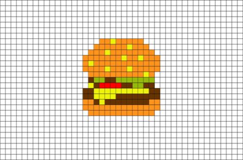 Hamburger Pixel Art – BRIK Emoji Pixel Art, Frowning Face, Branding Stickers, Bead Templates, Alpha Bracelet, Face Emoji, Tiny Cross Stitch, Easy Pixel Art, Hama Beads Design