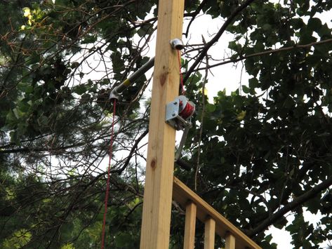 treehouse pulley system Tree Fort Pulley System, Building A Treehouse, Tree Fort, Pulley System, Outdoor Decorating, Tree Houses, Outdoor Ideas, Tree House, Outdoor Power Equipment