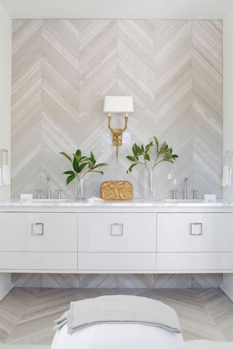 Tile Pattern Ideas & Tile Sizes For All Home Styles | Home Remodeling Contractors | Sebring Design Build Tile Backsplash Bathroom, Herringbone Wall, Diy Accent Wall, Wood Accent Wall, Bathroom Remodel Tile, Wallpaper Accent Wall, Kitchen Wall Tiles, Tile Wall, Trendy Bathroom