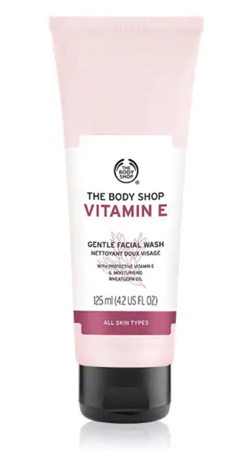 Body Shop Vitamin E, Facial Wash, Soy Sauce Bottle, Eye Cream, The Body Shop, Vitamin E, Aloe Vera, Skin Types, Wine Bottle