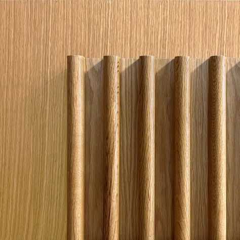 Torus Rounded Slat Wood Wall Panel in White Oak Premium Oil Finish Coffer Ceiling, Oak Wood Texture, Wood Wall Panel, Textured Wall Panels, Wooden Facade, Wood Wall Panels, Wood Slat Wall, Veneer Panels, Oak Panels