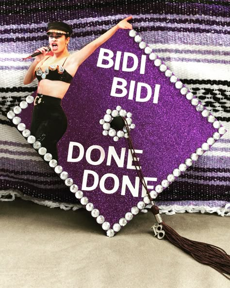 Graduation Cap Designs Karol G, Funny Cap And Gown Decorations, Selena Quintanilla Graduation Cap, Jenni Rivera Graduation Cap, Selena Graduation Cap, Graduation Cap Designs Barbie, Karol G Graduation Cap, Graduation Cap Ideas Sza, Ariana Grande Graduation Cap