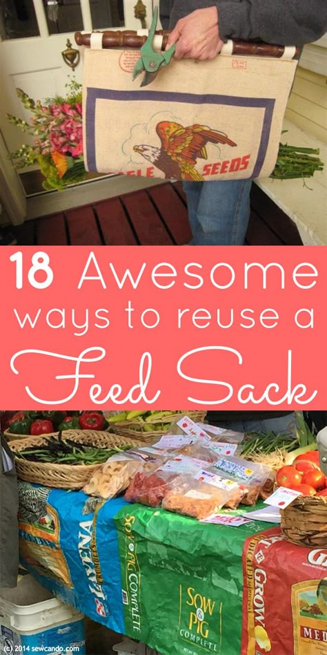 You don't have to toss those empty pet food bags! Check out these amazing feed sack crafts, and turn that empty sack into something super awesome. Recycled Feed Bag Ideas, Chicken Feed Bag Totes, Pet Food Bags Upcycle, Upcycle Dog Food Bags, Repurposed Feed Bags, Feed Bag Tote Pattern, Feed Bag Crafts, Chicken Feed Bags Repurposed, Diy Purses And Bags Patterns