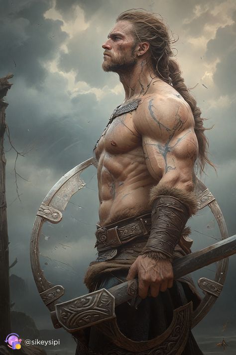 Irish Warrior Art, Viking Fantasy Art, Digital Art Tutorial Photoshop, Viking Berserker, Viking King, Viking Aesthetic, Viking Ships, Viking Character, Vikings Tattoo