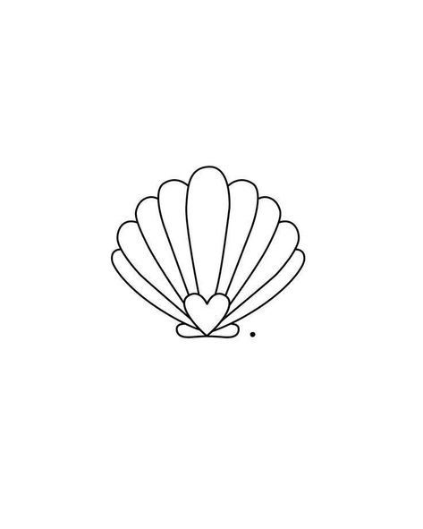 Minimalist Tattoo Summer, Seashell Heart Tattoo, Minimal Seashell Tattoo, Seashell Minimalist Tattoo, Seashell Tattoo Minimalist, Seashell Pearl Tattoo, Venus Shell Tattoo, Shell Tattoo Minimalist, Clamshell Tattoo