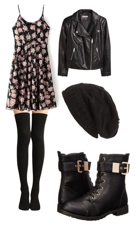 Outfit Ideas Feminine, Black Fashion Outfits, Cute Black Outfits, Rocker Chic Outfits, Polyvore Outfits Aesthetic, Fest Outfits, Rock Punk, Goth Outfits, 가을 패션