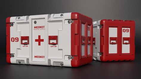 ArtStation - Medical Kit Storage, Sebastian Kiersz Medical Kit, Personal Project, I Did It, Diy Organization, Tactical Gear, 3d Design, High Tech, Locker Storage, Medical