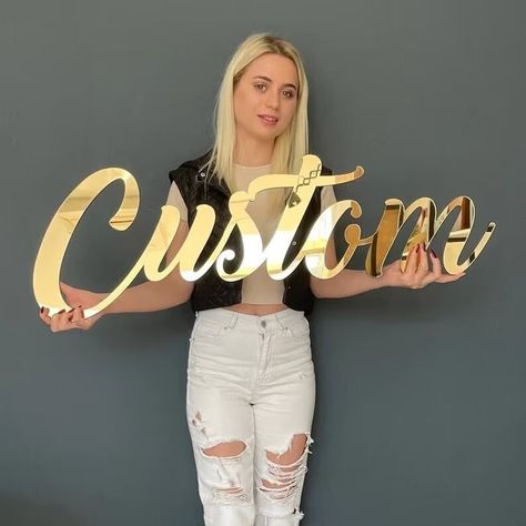 Custom Metal Words Personalized Script Metal Sign for Unique Wall Decor. Express Yourself With Custom Text in Stylish Metal Wall Art - Etsy Turkey Acrylic Letters Signage, Name Letters On Wall, Personalized Mirror, Crib Bed, Acrylic Signs, Wedding Letters, Wood Wedding Signs, Signs Wedding, Nursery Letters