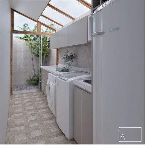 Outdoor Kitchen And Laundry Area, Laundry At Balcony, Dirty Kitchen And Laundry Area Outdoor, Bathrooms With Laundry Area, Laundry Area Outdoor Small Spaces, Laundry Outdoor Ideas, Service Area Ideas, Outdoor Laundry Area Patio, Laundry Room Design Outdoor