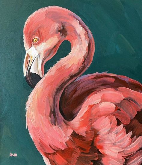 Bird Painting Acrylic, Christmas Art Projects, Flamingo Painting, Frida Art, Pop Art Animals, Christmas Paintings On Canvas, Small Canvas Paintings, Flamingo Art, Pop Art Portraits