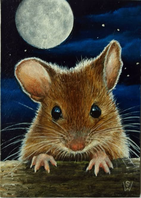 Mouse Art Illustration, Mouse Paintings Acrylic, Mouse Acrylic Painting, Mice Drawing, Mouse Paintings, Maus Illustration, Mouse Paint, Eagle Drawing, Wild Animals Photography