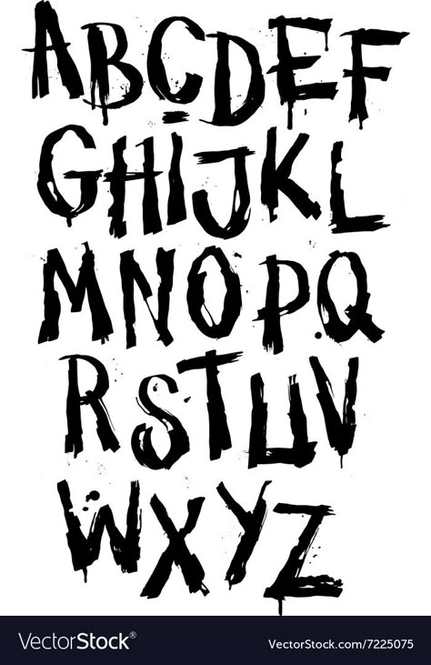 Grunge Handwriting, Grunge Writing, Punk Writing Font, Punk Font Alphabet, Grunge Alphabet, Blocky Font, Rock N Roll Font Alphabet, Grunge Fonts, Grunge Lettering