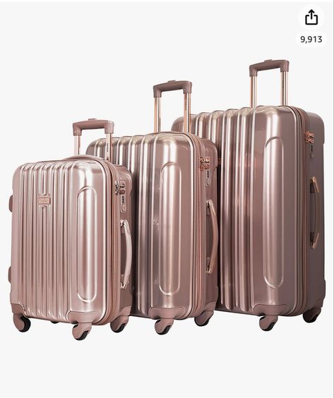 kensie Women's Alma Hardside Spinner Luggage,Expandable, Rose Gold, 3 Piece Set (20/24/28) #luggage #luggageser #travel #travelcolorfully #cuteluggage #affiliate Hardside Luggage Sets, Hardside Spinner Luggage, Spinner Luggage Sets, Hardside Luggage, Best Luggage, Spinner Luggage, Opal Color, Rose Gold Hardware, Pale Gold