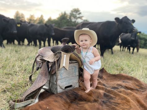 1 Year Diy Photo Shoot, Cow Themed First Birthday Photoshoot, Cowgirl First Birthday Pictures, First Birthday Photo Shoot Ideas Western, Cow Minis Photoshoot, Western First Birthday Photoshoot, Western Baby Photo Shoot, Western 1st Birthday Photoshoot, 1 Year Cow Pictures