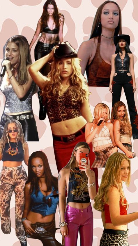 Coyote Ugly moodboard #moodboard #coyoteugly #y2k Ugly Coyote Outfit, Zillion Outfit, Coyote Ugly Party Theme, Coyote Ugly Theme Party, Coyote Ugly Halloween Costume, Coyote Ugly Aesthetic Outfits, Singles Costumes Halloween, Y2k Cowgirl Aesthetic, Coyote Ugly Outfit Halloween