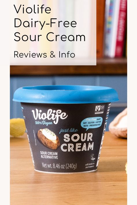 Violife Just Like Sour Cream Reviews & Info (Dairy-Free) Sour Cream Alternative, Cheese Sauces, Go Dairy Free, Walmart Stores, Creamy Cocktails, Sour Cream Coffee Cake, Dairy Free Dinner, Dried Bananas, Peanut Allergy