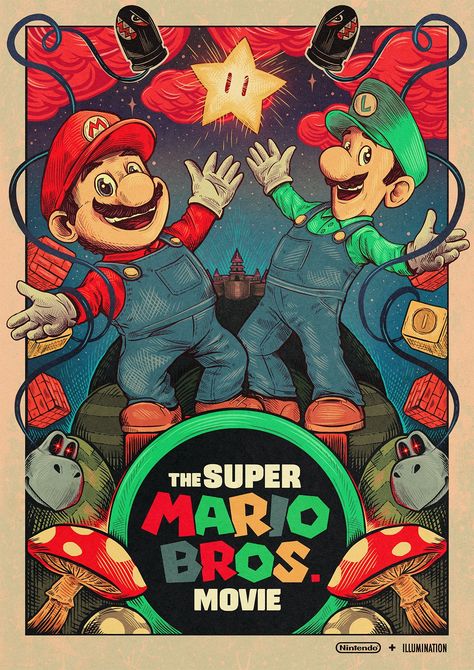 The Super Mario Bros Movie fan art illustration poster by Samm Dunn on Twitter 🎵🍑🎹🔧🪠 #SuperMario #SuperMarioBrosMovie #fanart #illustration #videogames #gaming #nintendo Goonies Cast, Evil Dead Rise, Movie Fan Art, The Super Mario Bros Movie, Super Mario Bros Movie, Paper Mario, Evil Dead, Mario Bros., Star Wars Jedi