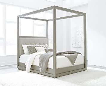 Modus Furniture Solid Wood Canopy Bed, California King, Oxford - Mineral Wood Canopy Bed, Queen Canopy Bed, Modus Furniture, Wood Canopy, Box Spring Bed, Bed Springs, Canopy Bed, Beds & Bed Frames, Bedroom Furniture Beds