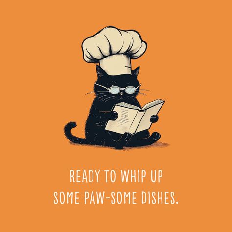 Meet our culinary mastermind, the Chef Cat! 🍳 With whiskers twitching in concentration, this feline chef dives into the pages of a cookbook, ready to whip up some paw-some dishes. Whether it's purrfect pastries or gourmet kibble, our Chef Cat brings creativity and charm to the kitchen. 🐾✨ Bon appétit, fellow foodies!                      #ChefCat #FelineCuisine #CookingWithCats #WhiskerWonders Cat Stealing Food, Cat Cooking, Chef Cat, Chef Cats, Recipe Book Diy, Cat Whiskers, The Chef, Cats Illustration, Cat Stuff