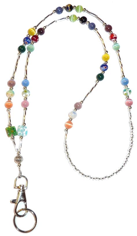 PRICES MAY VARY. Beaded ID Badge Holder - Beautiful jewelry lanyard necklace adds style and class. Displays your ID badge clearly; beautiful beaded lanyards hold keys and phone securely Lightweight Elegance - Professional lanyard for the office, exceptionally lightweight; 34" handmade beaded lanyard with swivel hook and key ring. Slim design adds a fashionable touch to any work outfit Fashion Lanyard Necklace – Jewelry lanyards for your work id badge holds items securely and safely. Breakaway de Beaded Lanyard, Beaded Lanyards, Badge Holder, Multi Colored, Lanyard, Made In Usa