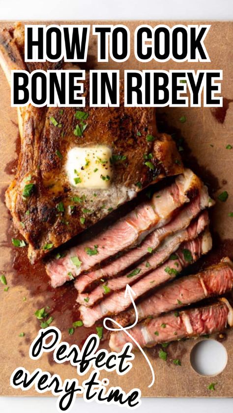 Learn how to cook bone in ribeye steak to perfection with this simple recipe. Whether you’re planning date night dinner recipes or exploring how to cook steak stovetop, these tips ensure juicy, flavorful results every time! Steak Stovetop, Steak On The Stovetop, Bone In Ribeye Steak, Thanksgiving Meals Ideas, Reverse Sear Ribeye, Easy 15 Minute Meals, New Thanksgiving Recipes, Romantic Dinner Recipes For Two, Best Fall Dinner Recipes