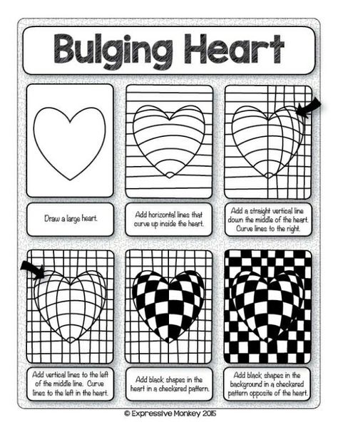 Op Art Projects, Op Art Lessons, Illusion Kunst, Art Cube, Illusion Drawings, Art Lessons Middle School, Art Optical, Art Worksheets, Optical Art