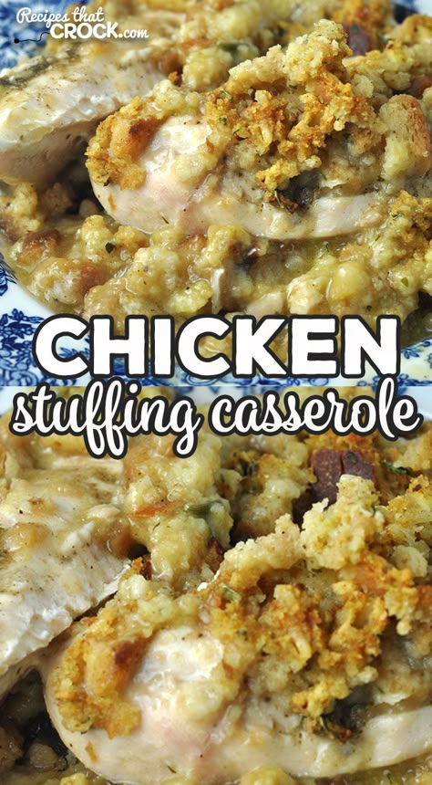 Best Chicken And Gravy Recipe, Chicken Topped With Stuffing, Gluten Free Chicken Stuffing Casserole, Chicken And Dressing Casserole Stove Top Stuffing Recipes, Stovetop Stuffing Chicken, Turkey Stuffing Casserole, Stove Top Stuffing Recipes, Dressing Casserole, Chicken And Dressing Casserole