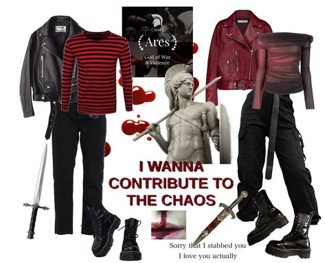 Cabin 5- Ares Outfit | ShopLook Ares Outfit Aesthetic, Ares Costume, Gods Outfits, Parent Outfits, Ares Cabin, Virgo Aesthetic, Pjo Oc, Athena Cabin, Percy Jackson Outfits