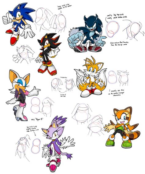 How To Draw Sonic Characters Tutorials, Sonic Characters Reference, Sonic Anatomy Reference, Sonic The Hedgehog Drawing Tutorials, Sonic Character Reference, Sonic The Hedgehog Art Reference, Sonic Anatomy Poses, Sonic Art Base, How To Draw Mobians