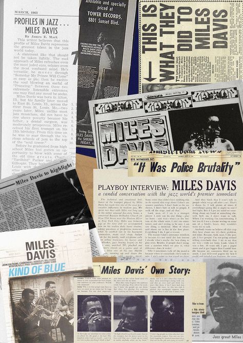 Miles Davis, News Paper, Collage Work News Paper Collage, News Collage, Impact Report, Art Final, Collage Work, Wonder Boys, Graduation Project, News Paper, Miles Davis