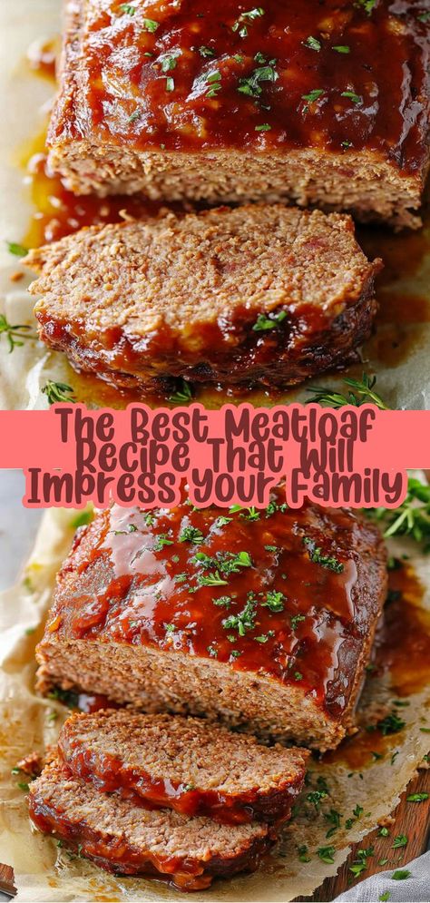 Discover the secret to a delicious family dinner with the best meatloaf recipe that combines simplicity and rich flavors. This classic comfort food is made with high-quality ground beef, breadcrumbs, and a blend of savory spices, ensuring a moist and flavorful loaf. Perfectly topped with a sweet ketchup glaze, this dish complements a variety of sides, from creamy mashed potatoes to fresh salads. Find out how easy it is to create this family favorite in just over an hour, making it ideal for weeknight meals or special occasions. The Best Meatloaf Recipe, Best Meatloaf Recipe, The Best Meatloaf, Delicious Family Dinners, Classic Meatloaf Recipe, Good Meatloaf Recipe, Comfort Casseroles, Best Meatloaf, Quick And Easy Dinner Recipes