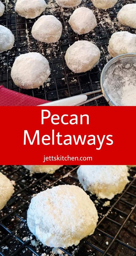 Mennonite Christmas Cookies, Pecan Meltaways Recipe, Date Pinwheels Cookies, Meltaway Cookies Christmas, Butter Pecan Meltaways Recipe, Pecan Cookies With Powdered Sugar, Patti Melt Recipe, Butter Pecan Meltaway Cookies, Pecan Meltaway Cookies