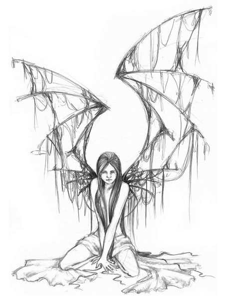 Angel tattoo designs 27 Gothic Fairy Tattoo, Stammestattoo Designs, Fairy Sketch, Gotik Tattoo, Fallen Angel Tattoo, Angel Sketch, Evil Fairy, Gothic Angel, Fairy Tattoo Designs