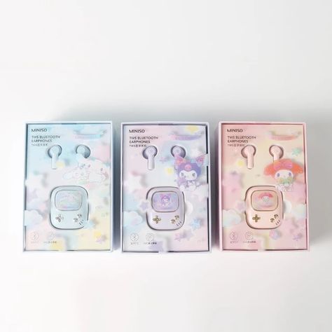 Aesthetic Bluetooth Earbuds, Aesthetic Wireless Earbuds, Miniso Sanrio Earphones, Sanrio Earphones, Kuromi Earphones, Sanrio Earbuds, Wireless Earbuds Aesthetic, Earphone Aesthetic, Kuromi Pictures