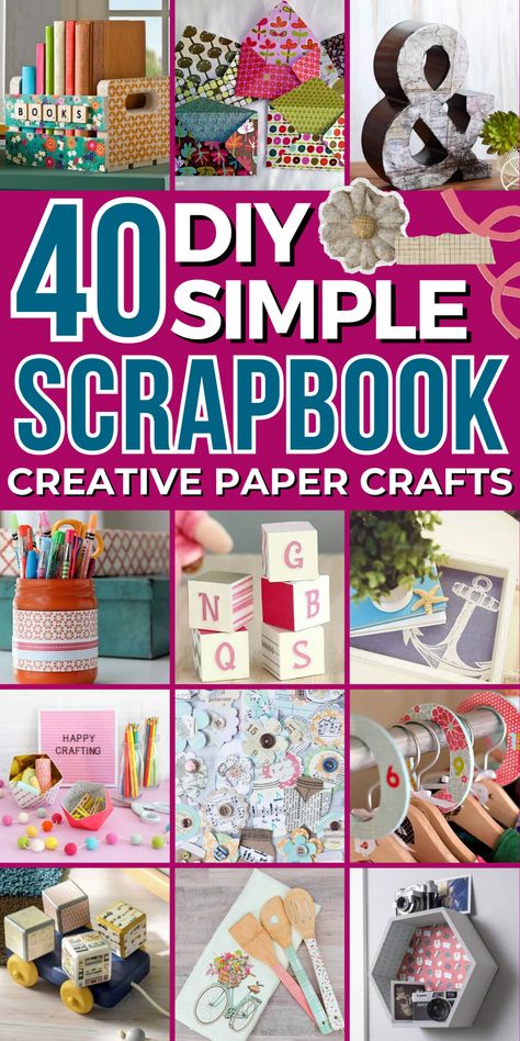 Unleash your creativity with these scrapbook paper projects. Perfect for crafts and gifts! Paper Crafting For Adults, Use Up Scrapbook Paper, Crafts To Do With Scrapbook Paper, Things To Make With Scrapbook Paper, Creative Scrapbook Ideas Inspiration, Ideas For Scrapbook Paper, Crafts With Scrap Paper, Uses For Scrapbook Paper, Scrapbook Party Ideas