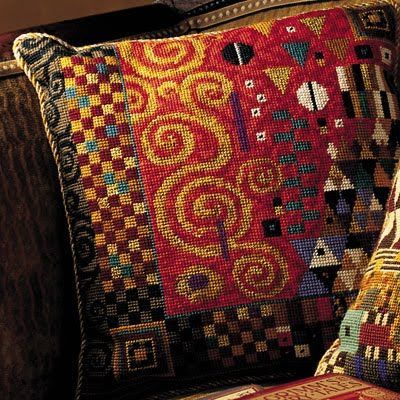 Candace Bahouth, Tapestry Needlepoint, Ehrman Tapestry, Houses Minecraft, Gold Leaf On Canvas, Needlepoint Pillow Kits, Needlepoint Tapestry, Needlepoint Stitches, Needlepoint Designs