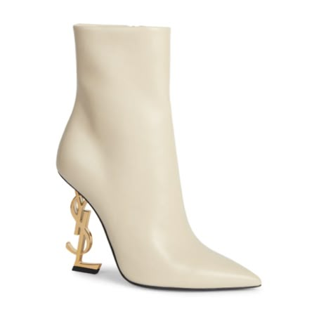 Saint Laurent YSL Leather Ankle Boots 38 (US 8) Beige | eBay Ysl Boots Heels, Ankle Boots Ysl, Expensive High Heels, Mum Fits, Ysl Clothes, Ysl Boots, Saint Laurent Clothes, Saint Laurent Boots, Luxury Heels