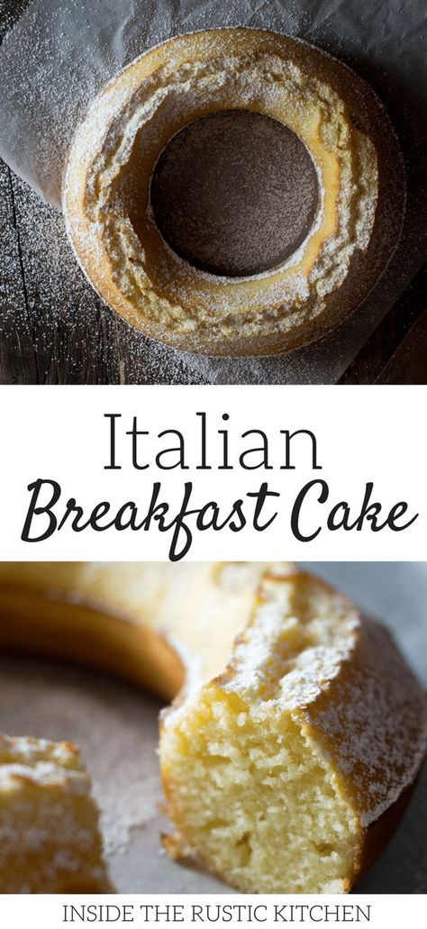 Italy Breakfast, Italian Breakfast Recipes, Breakfast Bundt Cake, Authentic Italian Recipes, Breakfast Cake Recipes, Italian Sweets, Italian Bakery, Italian Breakfast, Buttery Shortbread