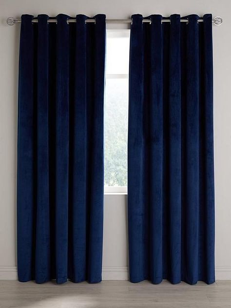 Modern Uniform, Navy Curtains, Dark Bedroom, Linen Drapes, Types Of Curtains, White Towels, Fine Linens, Hanging Curtains, Home Style