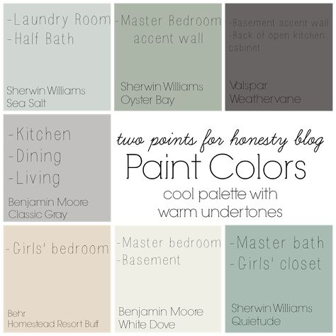 Paint Pallets For Home, Half Bath Accent Wall, Home Color Schemes, Whole House Color Scheme, Paint Pallets, Interior Paint Colors For Living Room, Interior Paint Colors Schemes, House Color Palettes, Paint Color Schemes