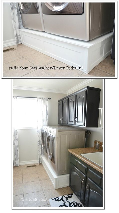 Building Washer And Dryer Platform, Build Washer Dryer Pedestal, Diy Washer Pedestal, Diy Pedastool For Washer And Dryer, Washer Pedestal Diy, Diy Washer Dryer Pedestal, Platform For Washer And Dryer, Diy Laundry Pedestal Platform, Diy Pedestal For Washer And Dryer